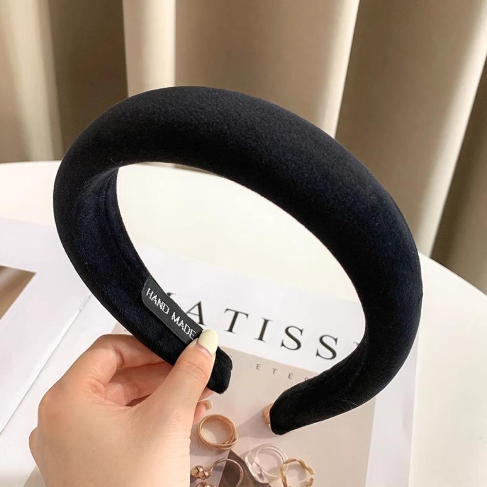 Sponge Padded Sponge Padded Headbands Velvet Material Thick Hair Hoop Bands Hair Accessories чёрный