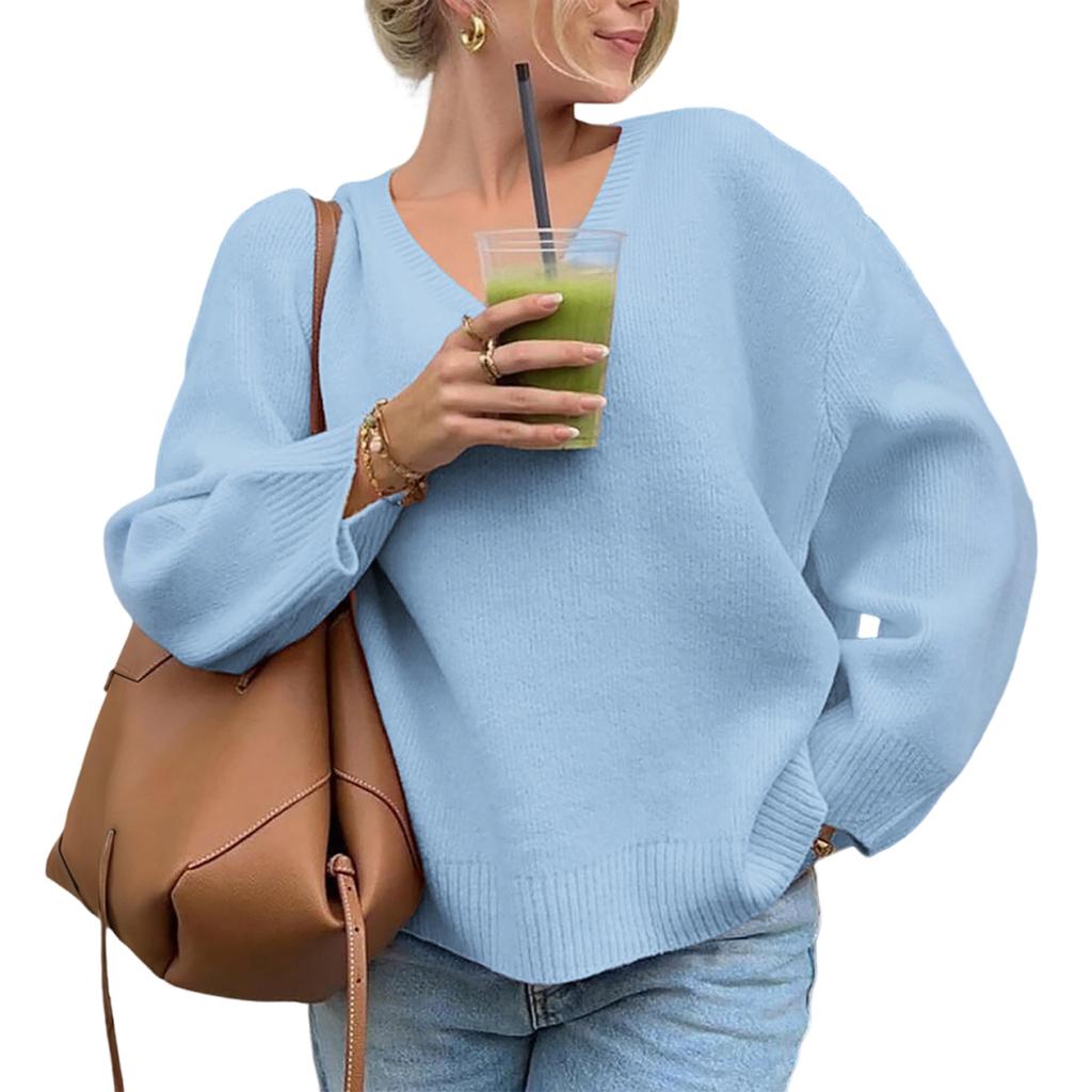 Women's Tops Long Sleeve Shirt V Neck Casual Loose T Shirt Tops