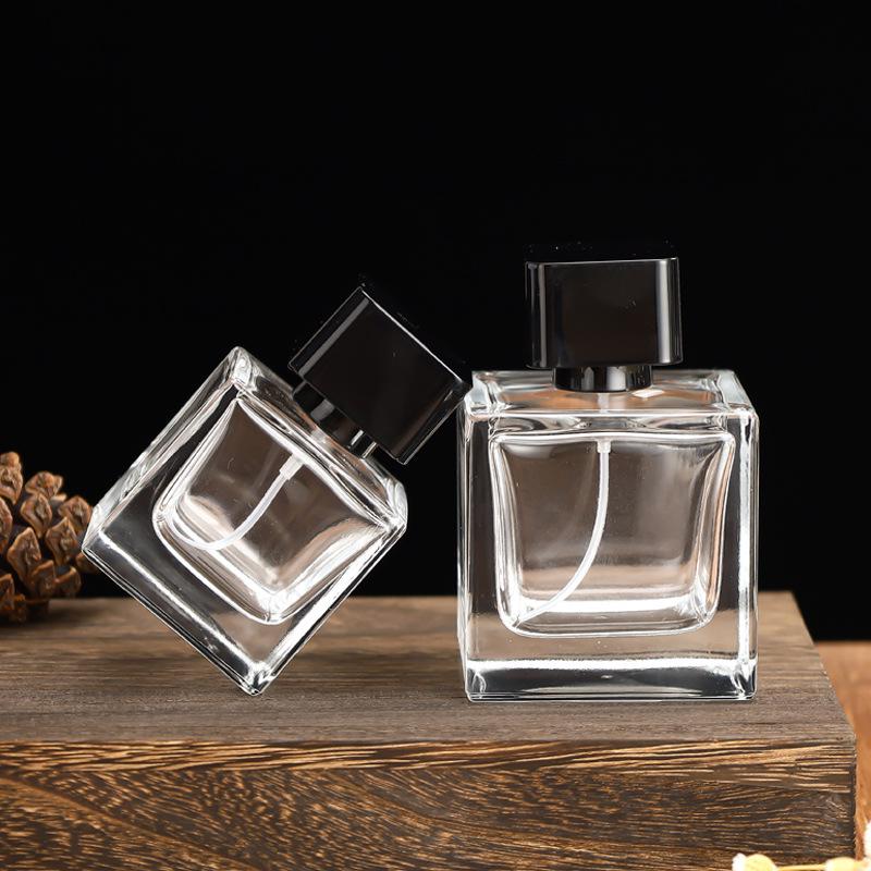 Transparent Glass Perfume Bottle with Plastic Cap, Available In 30/50ml