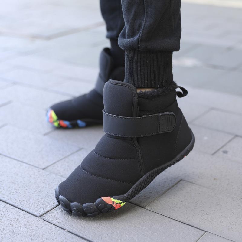 Children High-top Snow Boots Kids Plush Boots Winter Warm Cotton Shoes Anti-slip Casual Walking Shoes Waterproof