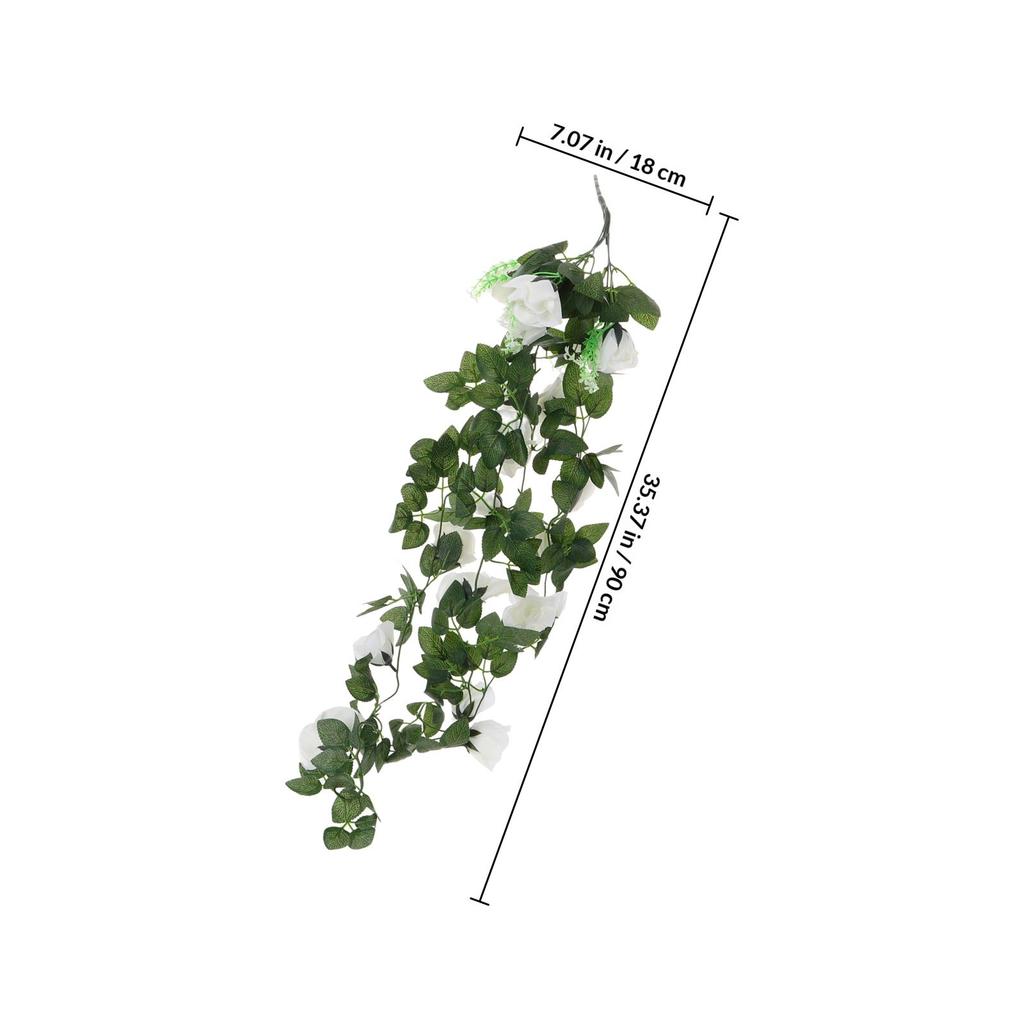 2Pcs Artificial Rose Vine Simulation Fake Flower Garland Decoration for Wedding Garden Party Home Decor Rose Garland