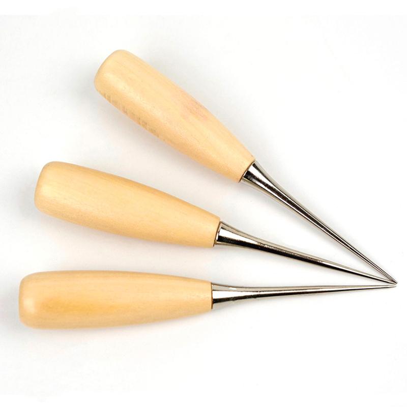 1PC Craft Tent Sewing Sewing Awl DIY Wooden Handle Hand Tools Stitcher Leather Manual Leather Tools
