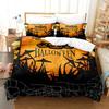 Halloween Cartoon Pumpkin Lantern Castle Bat Comfortable Duvet Quilt Cover Pillowcase Bedding Set Children Bedroom Decoration