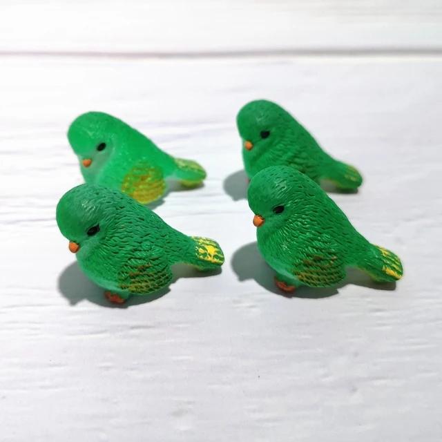 4 Pcs/set Resin Home Ornament Cute Little Birds Animal Model Figurine Glass Decor Miniature Craft Garden DIY Accessories