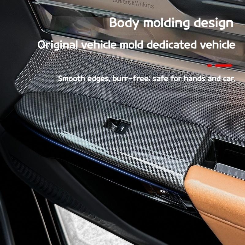 Für BMW 7er i7 G70 2025-2025 Auto ABS Kohlefaser vordere Türfenster-Knopfrahmen Hebefläche Auto-Innenzubehör