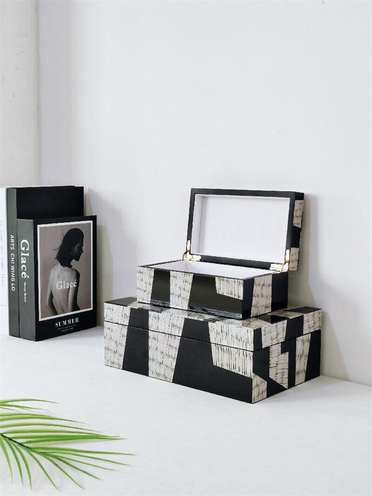 Nordic Minimalist Wooden Jewelry Box & Tissue Tray Decor for Bedroom/Living Room