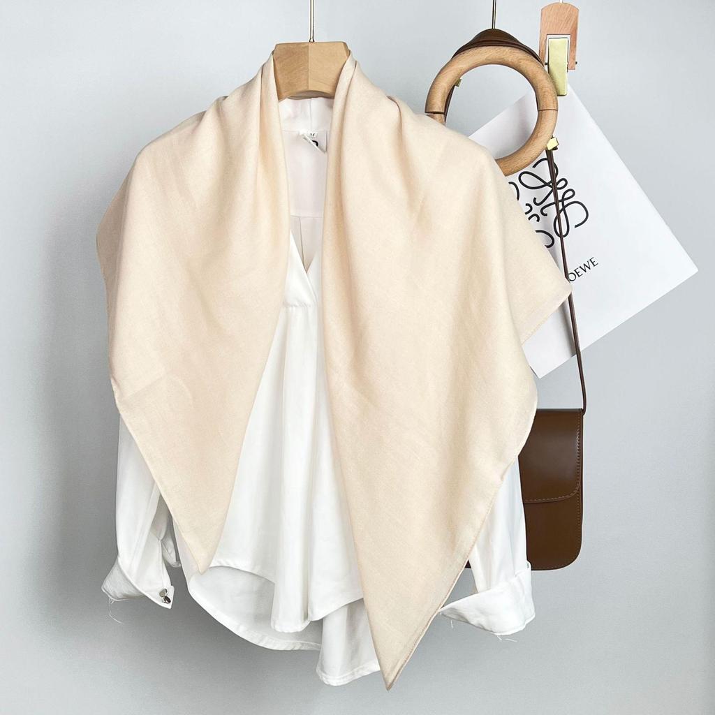 Einfarbiger Seidenschal: Damen Monochromer Lässiger Kopftuch, Sonnenschutzschal, Dekorativer Stil