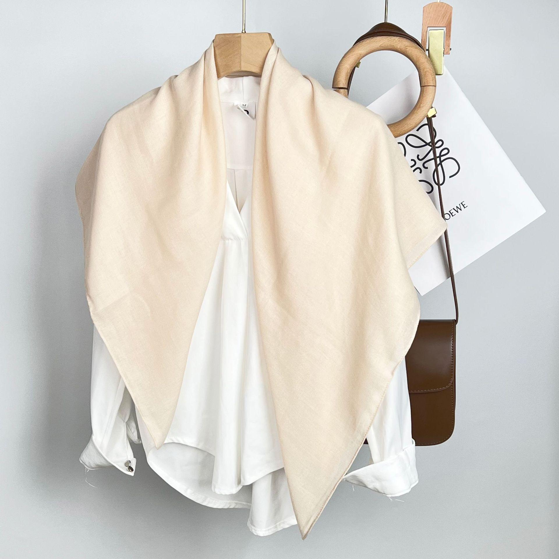 

Однотонный шелковый шарф: Женский однотонный повседневный платок, шаль от солнца, декоративный стиль 90*90CM