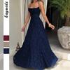 Spaghetti Strap Tiered Skirt Dress with Floral Pattern, Fitted Top and Flared Hem
