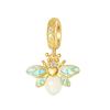 Luminous Bee Firefly Dangle Charm Copper Spring Themed Pendant For Bracelet Necklace Diy Charms Jewelry