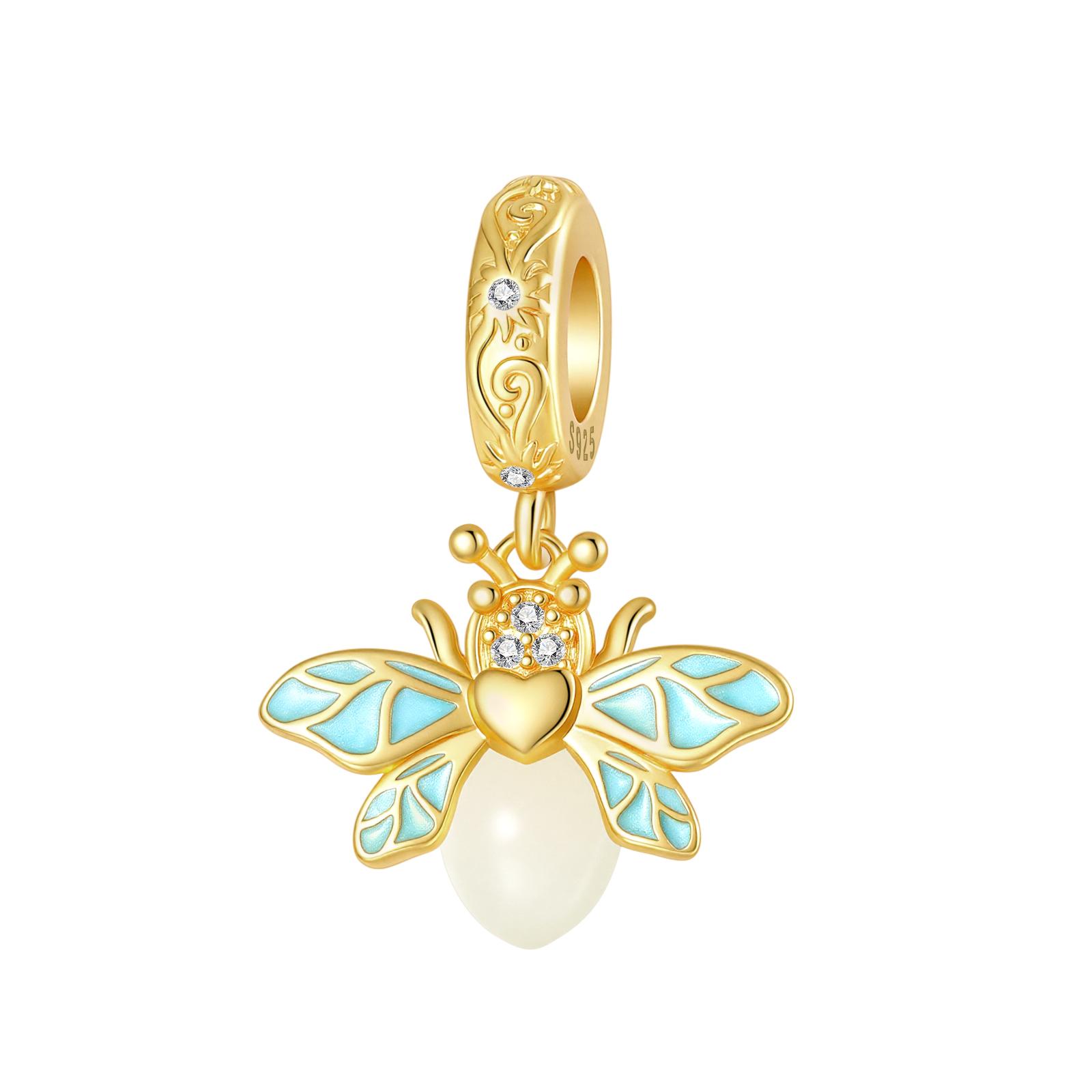 Светящийся Шарм-Подвеска Пчела Светлячок Медь Весенняя Тематика Подвеска Для Браслета Ожерелья Шармы для DIY Ювелирные Изделия