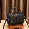 Stylish And Elegant Pu Leather Boston Bag For Women With Chain And Lock Features