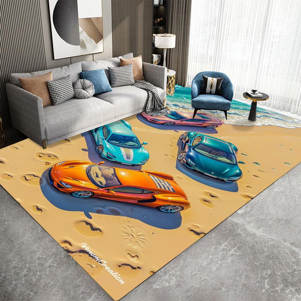Car Carpet Cartoon Living Room Bedroom Kitchen Sofa Table Balcony Rug Non-slip Washable Mat Exquisite Home Ornaments