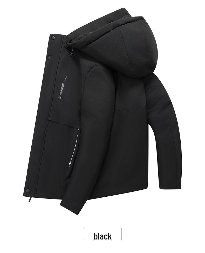 Men's Winter Plus Size Graphene Padded Cotton Hooded Jacket for Middle-Aged & Elderly