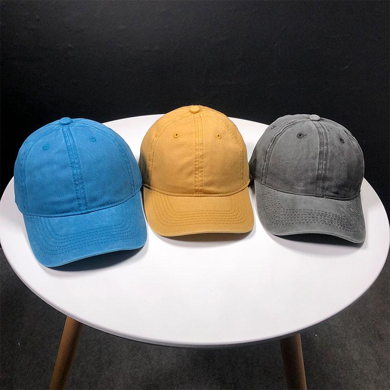 Retro washed cotton solid color baseball cap Korean version hipster street outdoor soft top cap