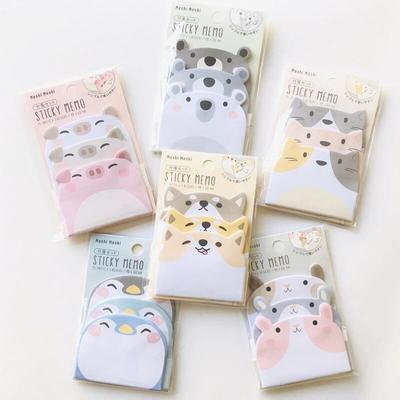 Cartoon Haftnotizen Kawaii Pinguin Schwein Bär Katze Memo Pads Aufkleber Student Geschenke Schreibwaren Schule Bürobedarf