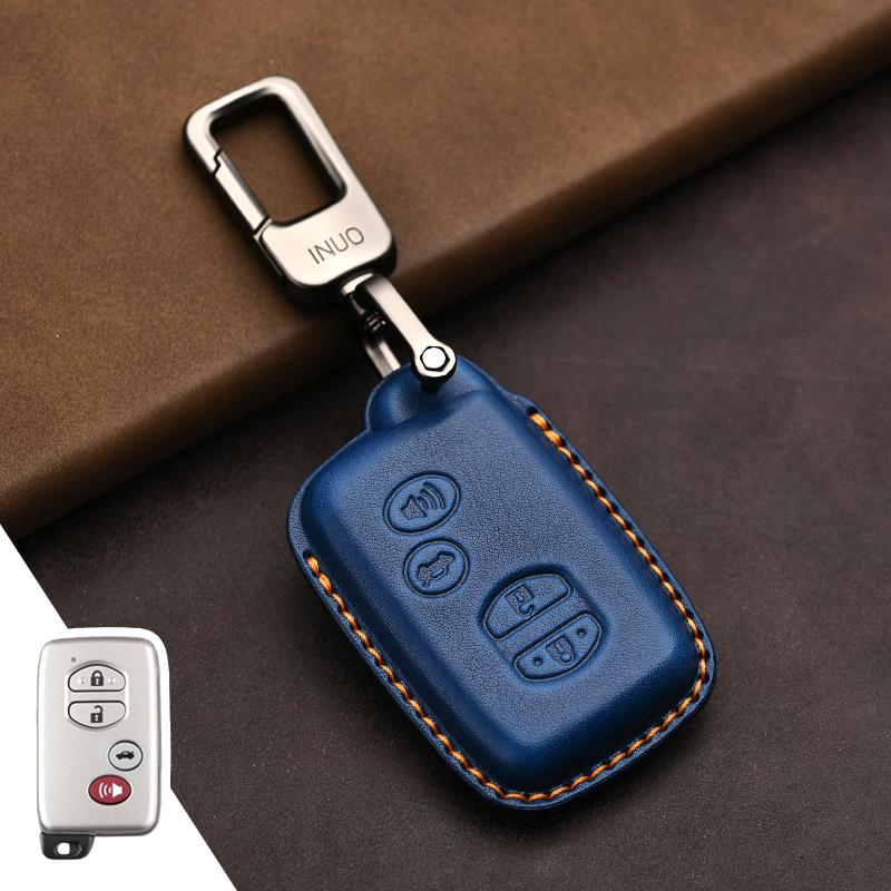 Genuine Leather Protector for Toyota Key Cover Old Prado Land Cruiser Prius Reiz Camry Crown Key Case Cover Fob