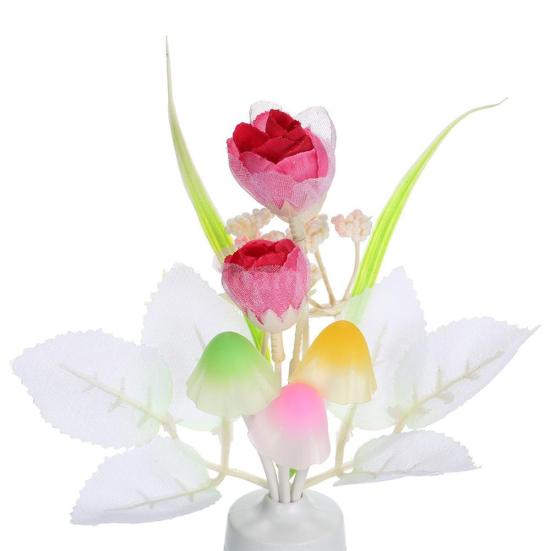 LED Flower Vase Wall Plug-in Potted Sensor Light Color Changing Night Lamp Decor