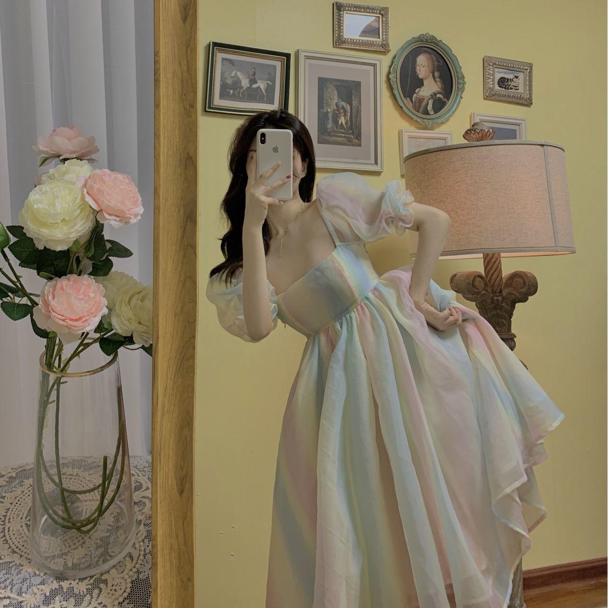 

Летнее платье с рукавами-фонариками в стиле французской принцессы - Пышный дизайн феи M