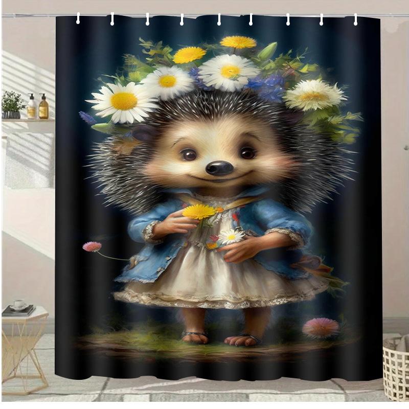 Cartoon Rainbow Sun Washable Dirt-Resistant Shower Curtain Shower Head Waterproof Polyester Bath Curtain For Home Decor