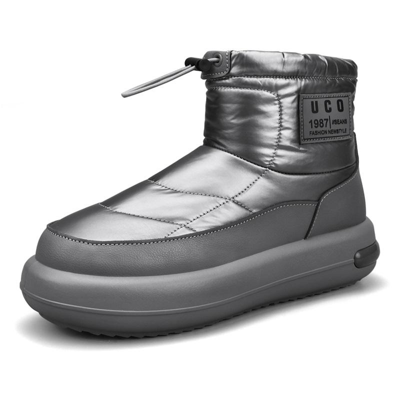 Módní nepromokavé pánské sněhule vysoké ke kotníku zimní boty platforma teplé plyšové pánské bavlněné boty venkovní protiskluzové sněhule pánské