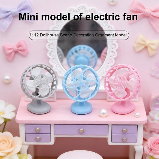 1/12 Doll Houses Miniature Fan Model Realistic Electric Fan Replica for Collector Display And Imaginative Play Miniature Furniture Accessory