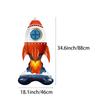 1 Piece Standing Astronaut, Standing Rocket Aluminum Foil Balloon, Suitable for Birthday Parties, Space-Themed Parties, and Birthday D