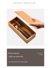 Engraved Tableware Storage Box with Cover: Japanese Chopstick, Spoon, and Fork Compartment