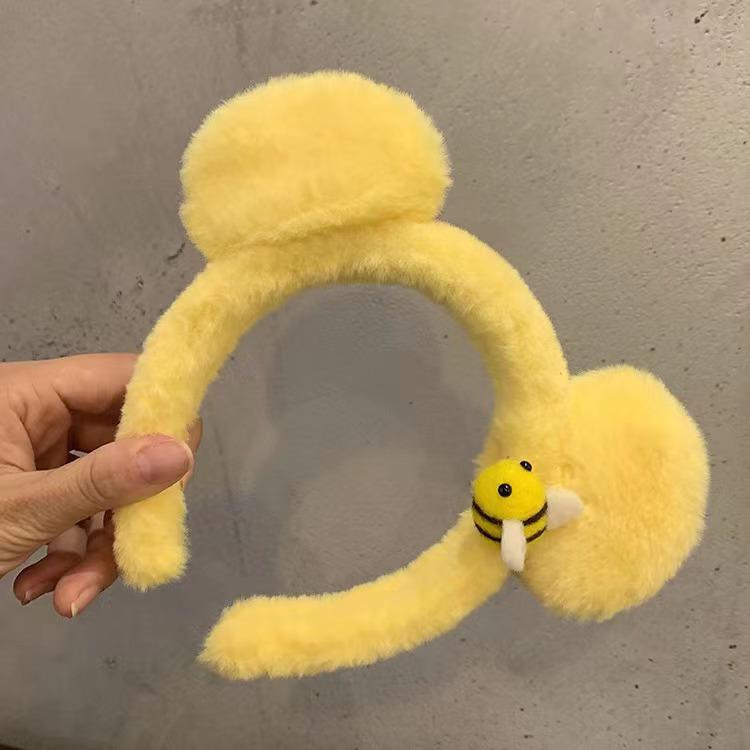 Entzückendes Plüsch-Herz-Hasenohren-Stirnband zum Gesichtwaschen - Niedliches Cartoon-Haaraccessoire