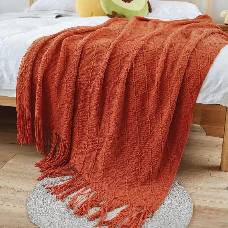 Luxury-lite Minimalist Natural Yoga Blanket Sofa Cushion Throw Blanket Air Conditioning Blanket Bed Cover