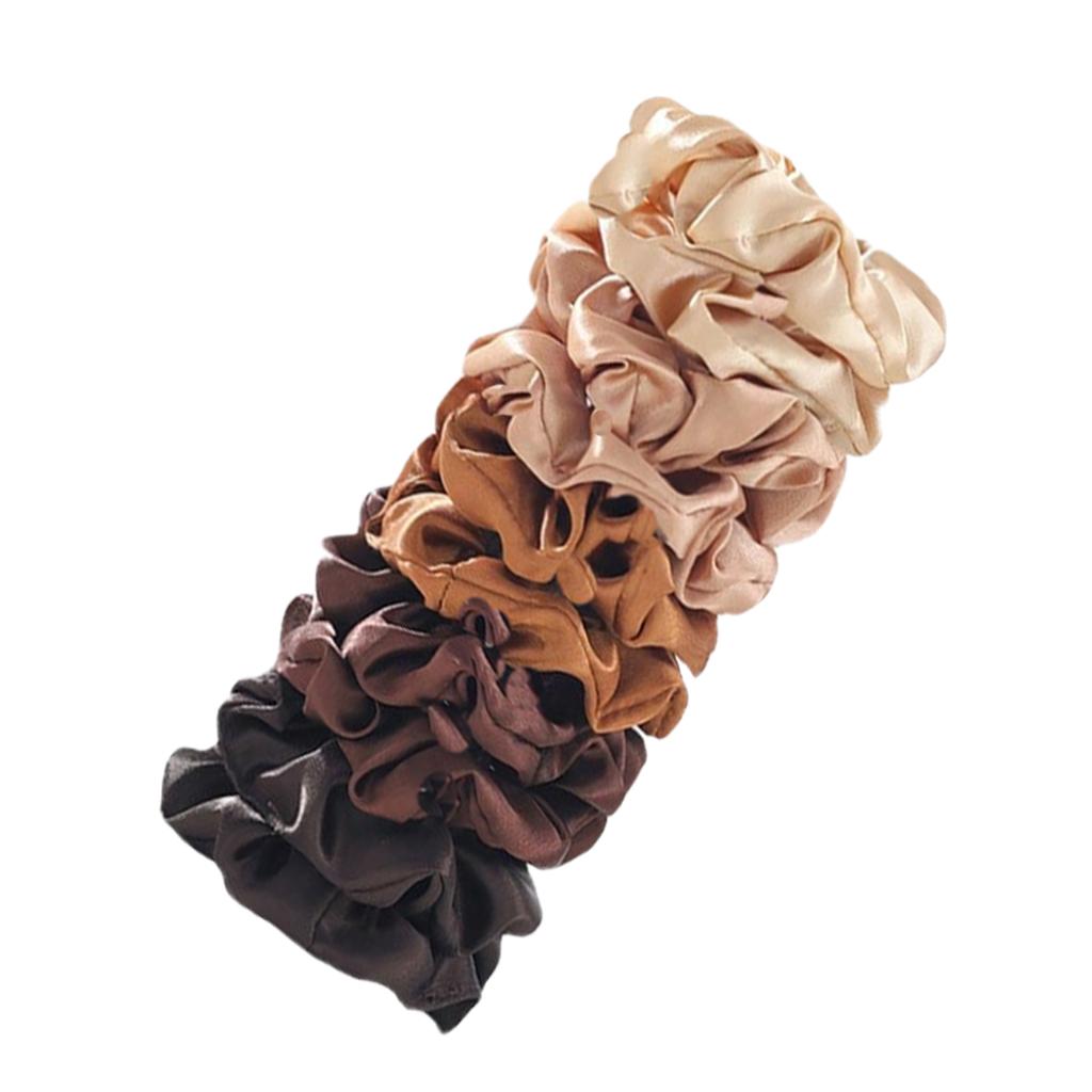 25/10//6 Stück Satin Scrunchies Mädchen Elastisches Haarband Pferdeschwanzhalter Haargummis Mode Damen Accessoires Uni Scrunchy