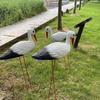 Garden White Bird Statue 23.6" Long Leg Standing Bird Sculpture Decorative Resin Ornament for Outdoor Pond Yard