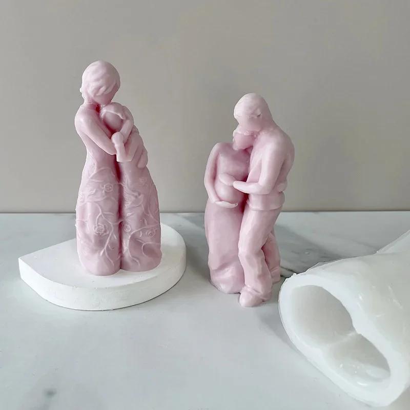 Svíčka na tělo Věčná láska Silikonová Ručně vyráběná Stolní dekorace Sádra Epoxidová pryskyřice Aromaterapeutická svíčka Silikonová forma