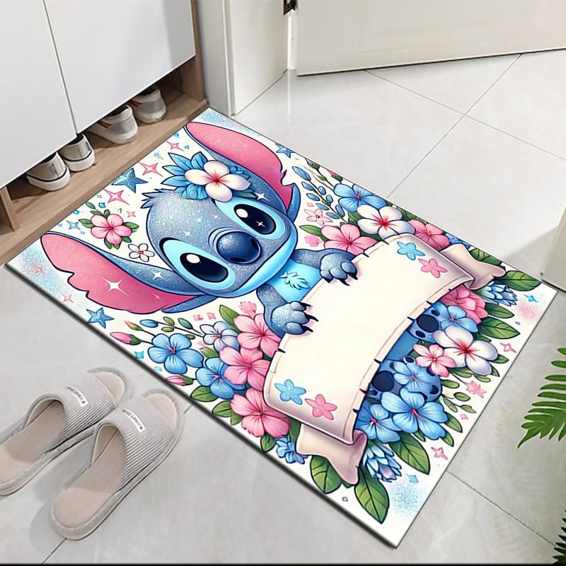 Stitch Printed Carpet, for Office Chair Living Room Bedroom Kitchen Room Decor Gifts.