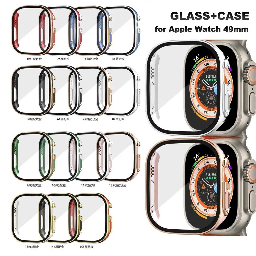Glass+Case for Apple Watch Ultra 3 2 49mm Screen Protector Frame Cover for iWatch ultra 49 Tempered Protective 49MM Accessories
