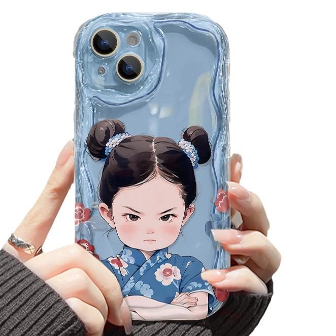 

Кулон в китайском стиле для девочки, подходит для чехла для мобильного телефона Apple 15, iPhone14/13, прозрачный силикон, 12, милый, XS, всесторонняя защита, 7 iphone 15 pro