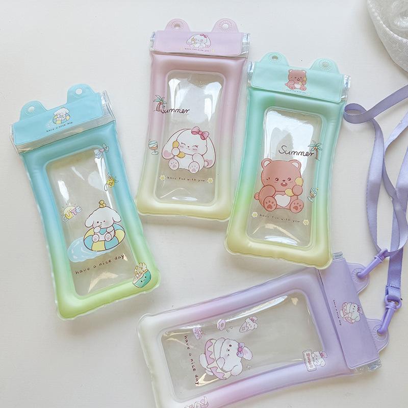 Universal Cartoon Waterproof Phone Case Pouch Swimming Underwater Photography Air Cushion Water Proof Bag Hanging Diving Pouch