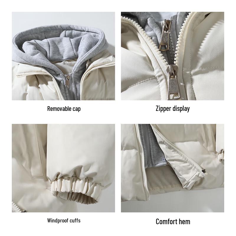 EASTERN CAMEL Unisex Faux Two-Piece Padded Winter Jacket