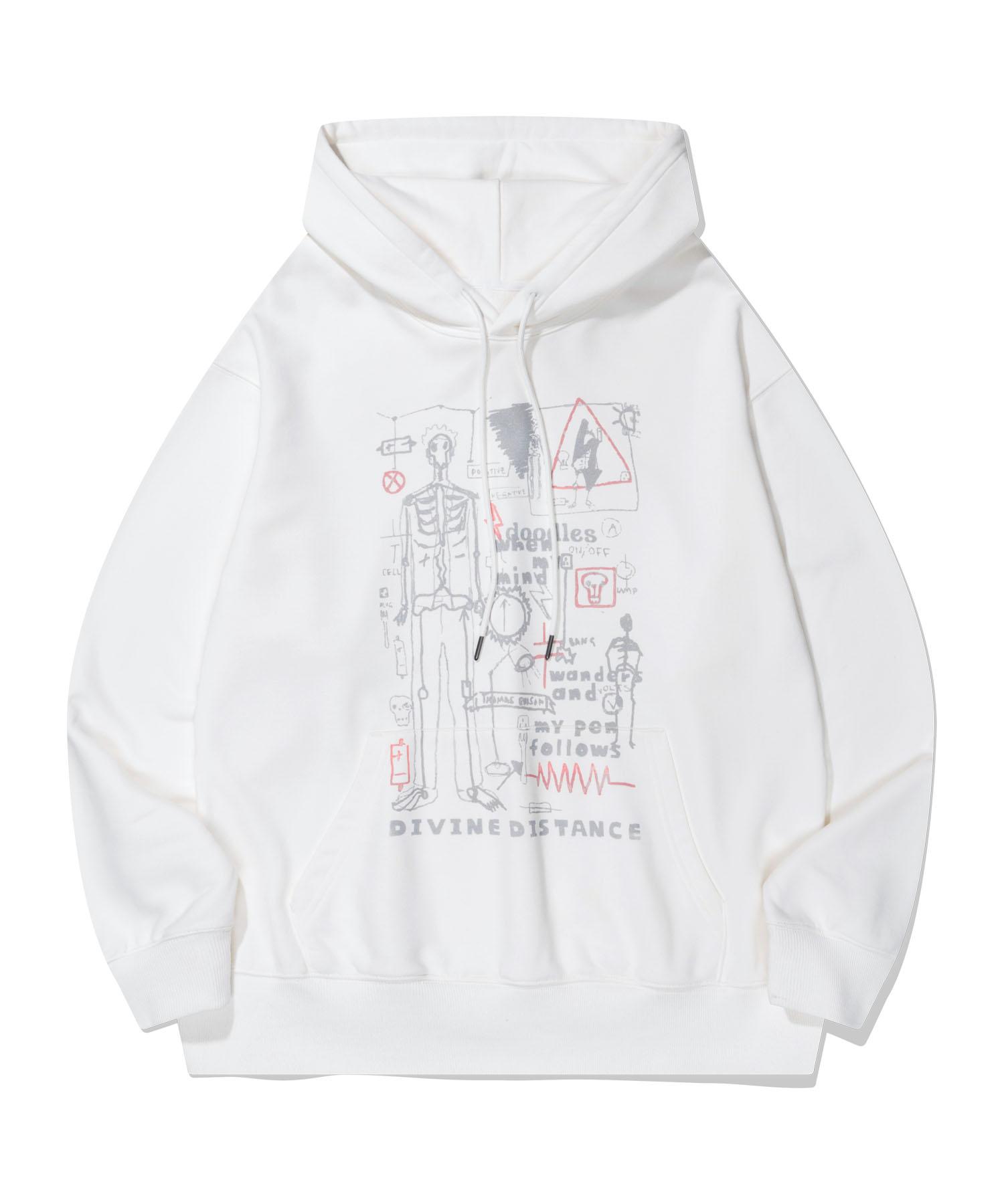 Divine Distance Midnight Doodle Hoodie [White] L