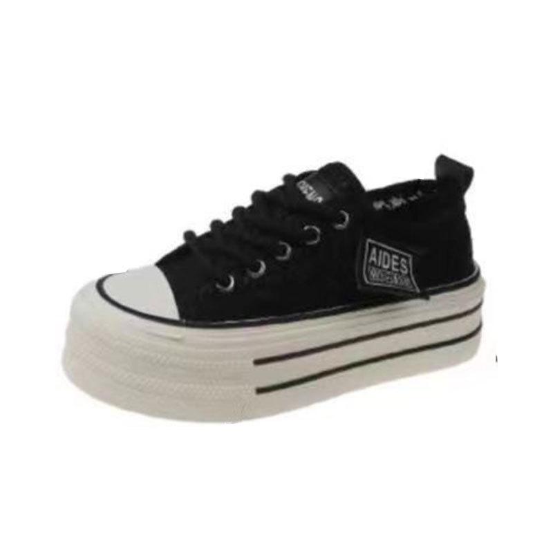 2025 léto nové krajkové síťované prodyšné platformové bílé boty dámské všestranné ležérní síťované boty studentské plátěné boty dámské