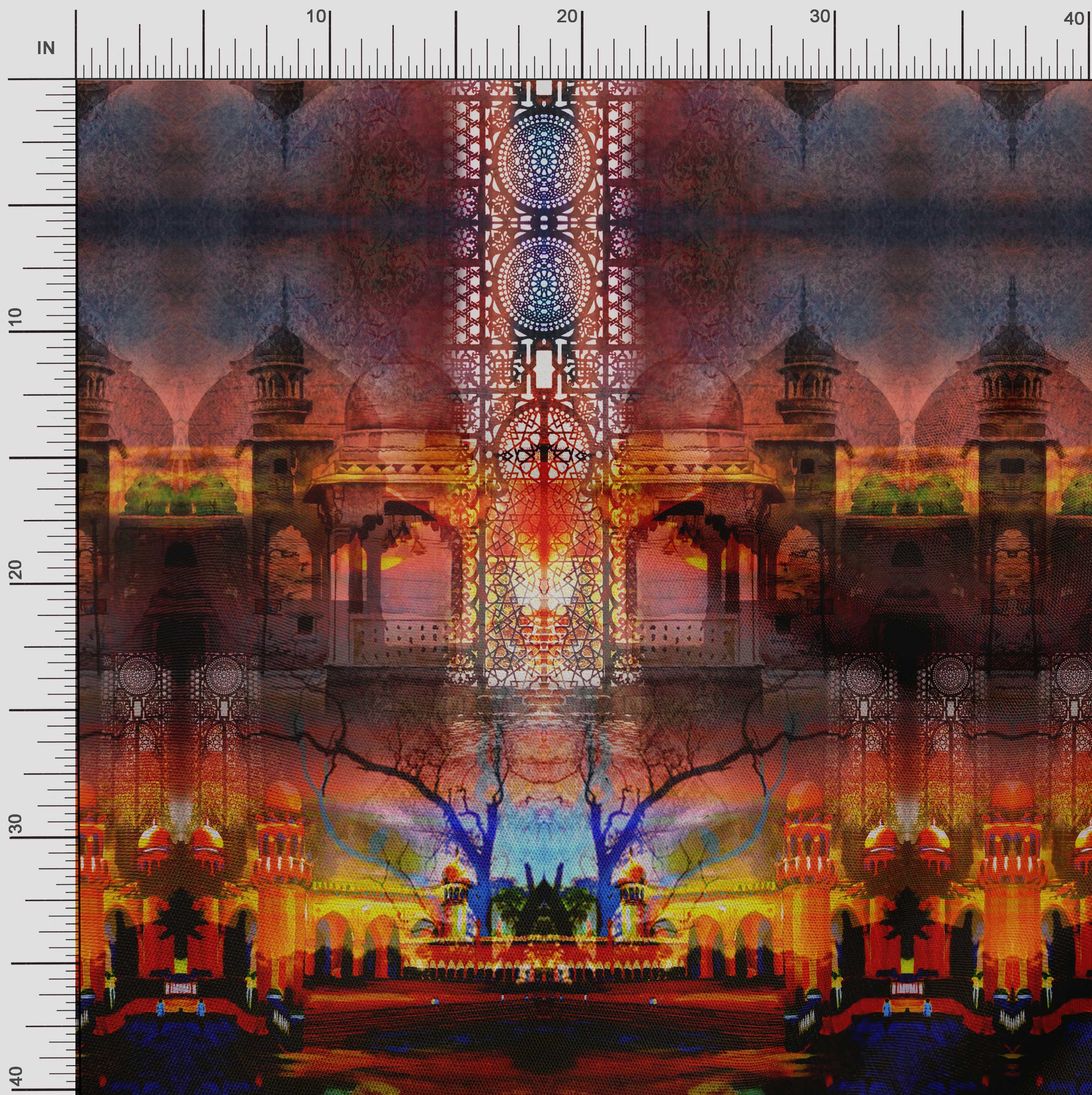 

Японська креп-сатин Soimoi Mughal Panel Print Тканина на метри 42 дюйми 42 Inch Wide - Poly Crepe