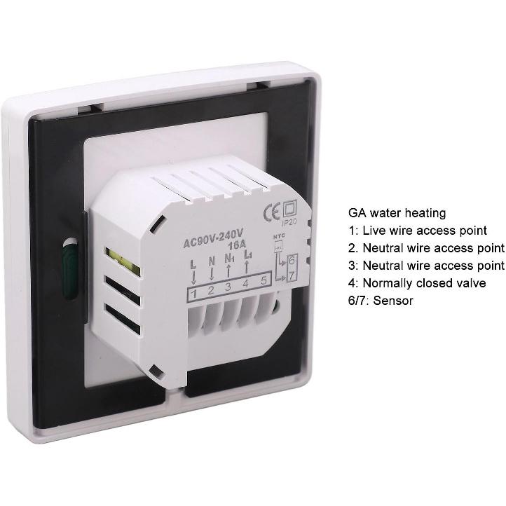 Smart Digital Thermostat for Home 7 Day Programmable WiFi Touchscreen App Voice Control Easy Install Wall Thermostat (Type 86, 95-240V 16A)