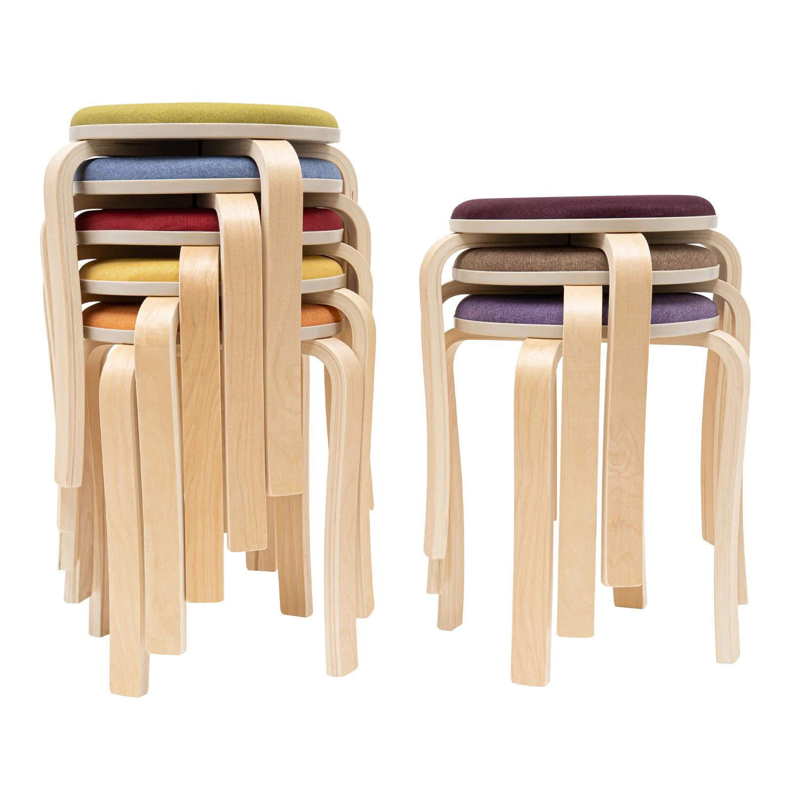 

Набір із 8 дерев яних стільців зі спинкою, наповненою губкою, Круглі сидіння, Дитячі стільці, Мобільні та штабельовані стільці для класних кімнат, Стільці для перевдягання, 200 кг