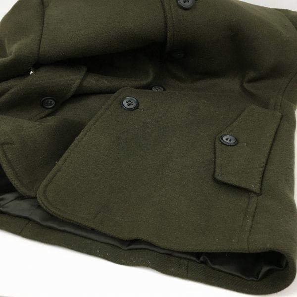 JOURNAL STANDARD Wool Short Coat Olive Men's S with Hood and Leather Belt(USED)