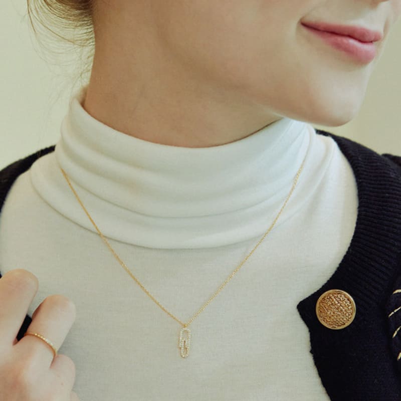 

Shertz Clip Cubic Pendant Necklace (14k) yellow gold