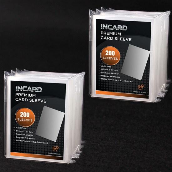 Incard Pokemon Sports Card Pocamore Protector Transparent Card Sleeve 66x91mm 200 Sheets, Popular Korean Game