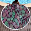 Various Stone Print Round Beach Towel,Microfiber Sand-proof Beach Blankets,Absorbent Quick-dry Pool Towels,Portable Picnic Mats
