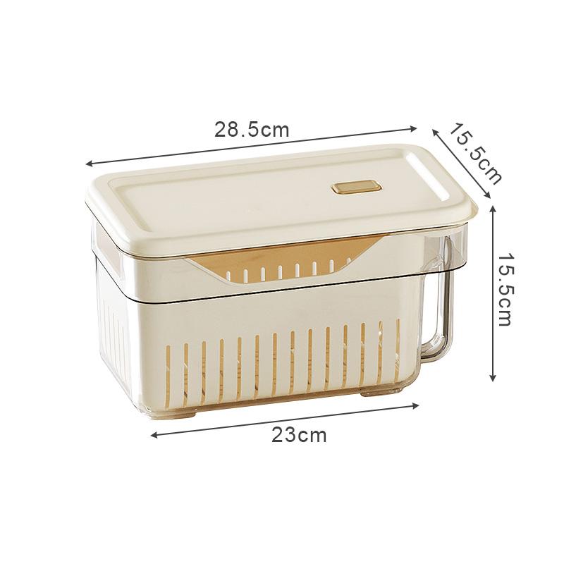 

Ящик для хранения в холодильнике с ручкой, герметичная коробка для хранения продуктов, фруктов, овощей, дренажная корзина, контейнеры для хранения в холодильнике, органайзеры with brain box белый