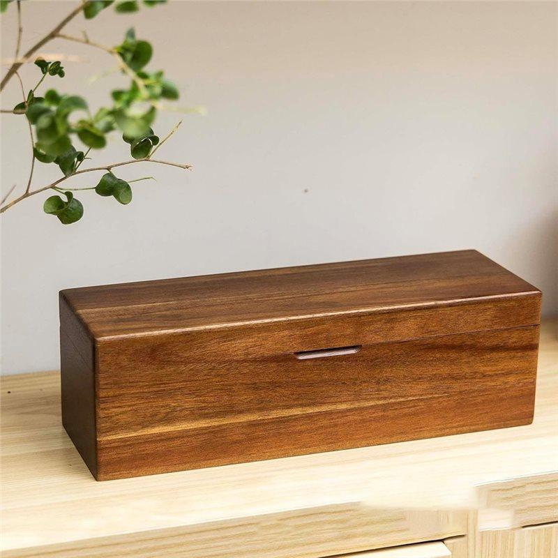 ABBP-Elegant Wooden Tea Bag Organizer With Lid, Versatile Storage Box For Tea And Sugar Packets