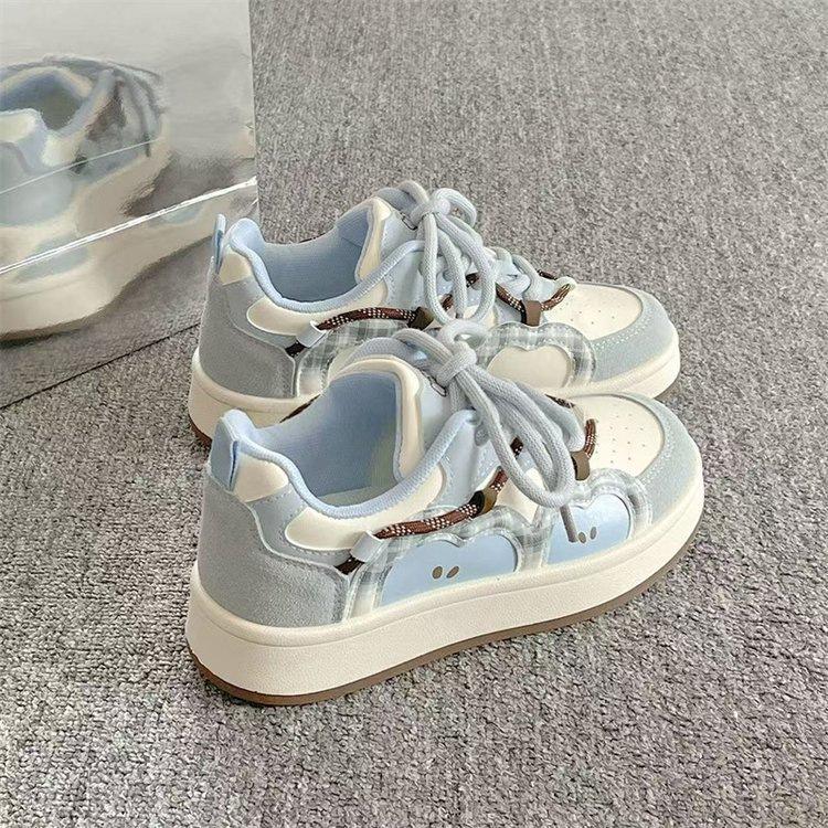 Versatile Campus Style Casual Board Shoes Women's Autumn New Trend Platform White Shoes Bread Shoes